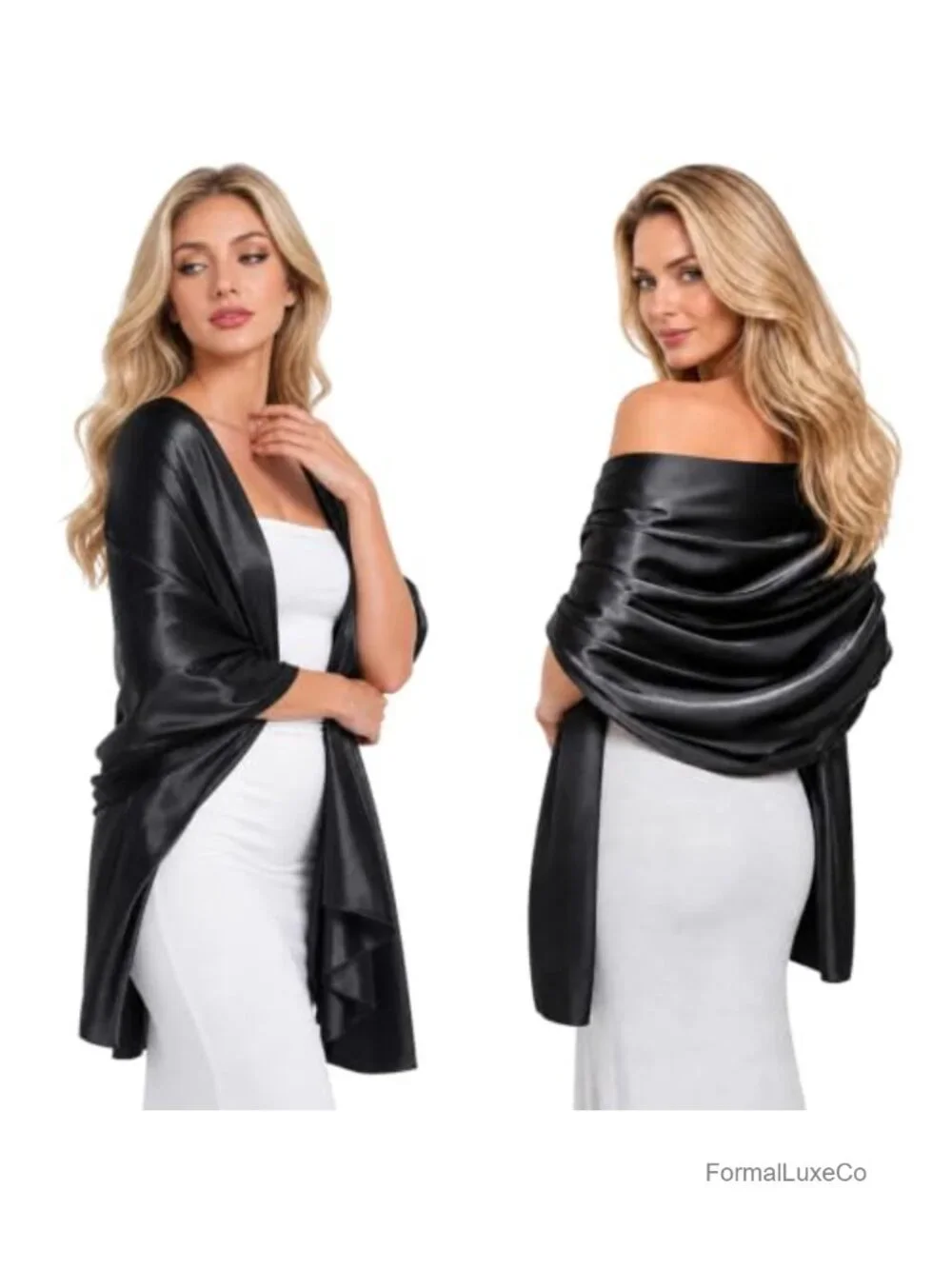 Satin Shawl Wrap for Evening Dresses Wedding Bridal Party Formal Cover Up
